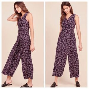 Jack by BB Dakota Swish Swish Wrap Jumpsuit - Size 2 - Navy Floral